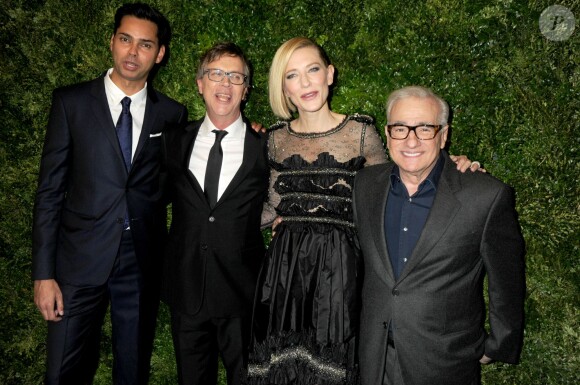Rajendra Roy, Todd Haynes, Cate Blancett et Martin Scorsese assistent au dîner caritatif du département cinéma du MoMA. New York, le 17 novembre 2015.