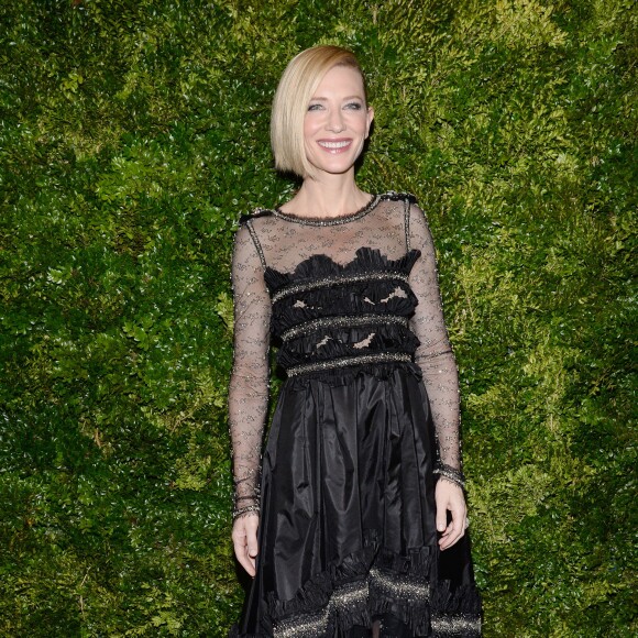 Cate Blanchett, à l'honneur du dîner caritatif du département cinéma du MoMA. New York, le 17 novembre 2015.