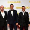 Anthony Wonke, Paul Martin, Cristiano Ronaldo et Jorge Mendes - Première du film "Ronaldo" à Londres le 9 novembre 2015.