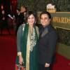 Meera Syal et Sanjeev Bhaskar lors de la 61e soirée des London Evening Standard Theatre Awards au Old Vic Theatre, Londres, le 22 novembre 2015.