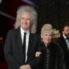 Brian May et sa femme Anita Dobson lors de la 61e soirée des London Evening Standard Theatre Awards au Old Vic Theatre, Londres, le 22 novembre 2015.