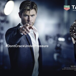 L'acteur Chris Hemsworth est le nouvel ambassadeur de Tag Heuer. Novembre 2015.