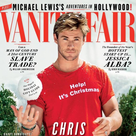 Chris Hemsworth en couverture du nouveau numéro du magazine Vanity Fair. Photo par Bruce Weber.
