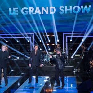 Exclusif - Eddy Mitchell et Jacques Dutronc - Enregistrement le 28 octobre de l'émission "Le Grand Show : Spécial Johnny Hallyday". Diffusion sur France 2 le 28 novembre ©Cyril Moreau/Bestimage.