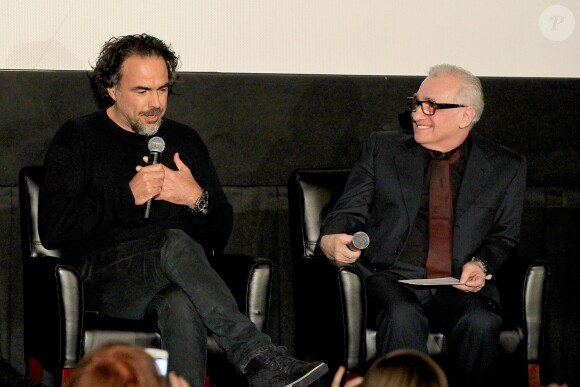 Martin Scorsese, Alejandro Gonzalez Inarritu lors d'une projection spéciale de The Revenant à New York le 24 novembre 2015.