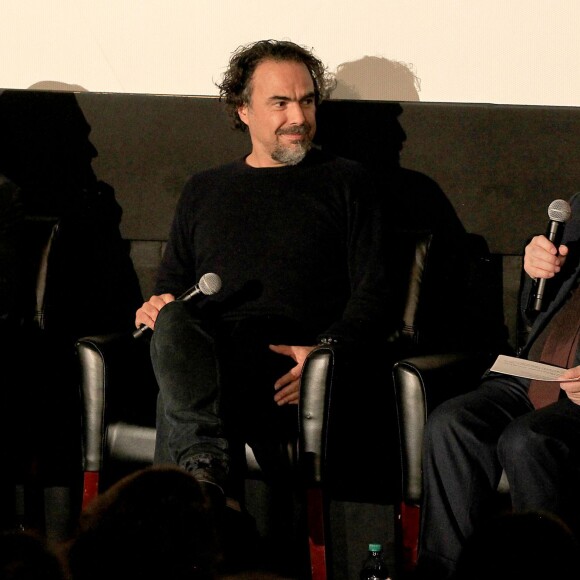 Leonardo DiCaprio, Martin Scorsese, Alejandro Gonzalez Inarritu lors d'une projection spéciale de The Revenant à New York le 24 novembre 2015.