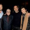 Will Poulter, Leonardo DiCaprio, Martin Scorsese, Alejandro Gonzalez Inarritu lors d'une projection spéciale de The Revenant à New York le 24 novembre 2015.