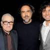 Martin Scorsese, Alejandro Gonzalez Inarritu, M. Night Shyamalan lors d'une projection spéciale de The Revenant à New York le 24 novembre 2015.