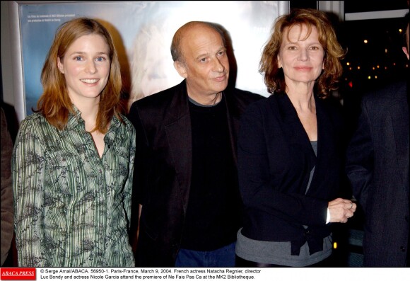 Natacha Regnier, Luc Bondy et Nicole Garcia à Paris en mars 2004.
