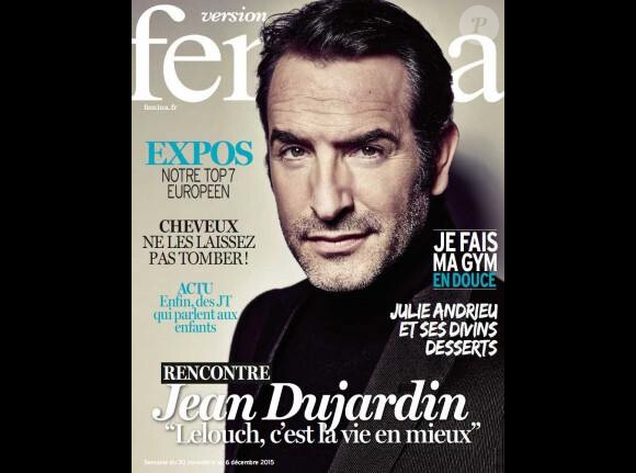 Jean Dujardin en couverture de Version Femina, supplément du JDD (30 novembre 2015)