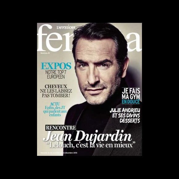 Jean Dujardin en couverture de Version Femina, supplément du JDD (30 novembre 2015)