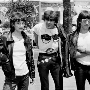 Le groupe Téléphone, composé de Jean-Louis Aubert, Louis Bertignac, Richard Kolinka et Corine Marienneau, au Festival de Cannes en mai 1980.