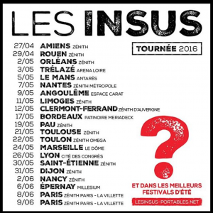 Les Insus ?, composé de trois anciens membres de Téléphone, Jean-Louis Aubert, Louis Bertignac et Richard Kolinka, partiront en tournée au printemps 2016.