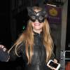 Lindsay Lohan à une soirée déguisée pour Halloween à Londres, le 28 octobre 2015.