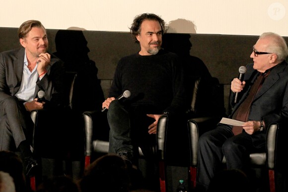 Leonardo DiCaprio, Martin Scorsese, Alejandro Gonzalez Inarritu à New York le 24 novembre 2015.