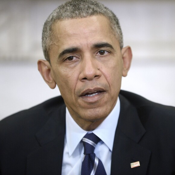 Le président Barack Obama fait une déclaration suite à la fusillade de San Bernardino, du Bureau Oval de la Maison Blanche. Washington, le 3 décembre 2015.