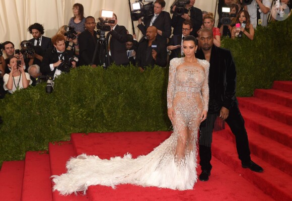 Kanye West et sa femme Kim Kardashian au MET Gala 2015 à New York, le 4 mai 2015.