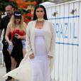 Kim Kardashian, enceinte à Saint-Barthélemy, le 19 août 2015.