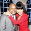 Nicki Minaj en compagnie de son frère Jelani Maraj lors du mariage de celui-ci au mois d'août 2015.