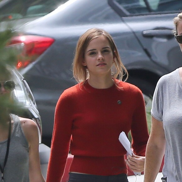 Emma Watson sur le tournage du film "The Circle" à Los Angeles le 11 septembre 2015