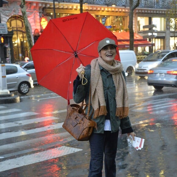 Exclusif - Inès de la Fressange est la marraine de l'opération "Les goûters du coeur" pour Mécénat Chirurgie Cardiaque au Café de la Paix à Paris le 8 décembre 2015.