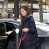 Annabelle Belmondo, la petite-fille de Jean-Paul Belmondo dans les rues de Paris, le 9 avril 2013. Elle assistait à un déjeuner au restaurant avec son grand-père.