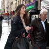 Annabelle Belmondo, la petite-fille de Jean-Paul Belmondo dans les rues de Paris, le 9 avril 2013. Elle est accompagnée de Charles Gérard.