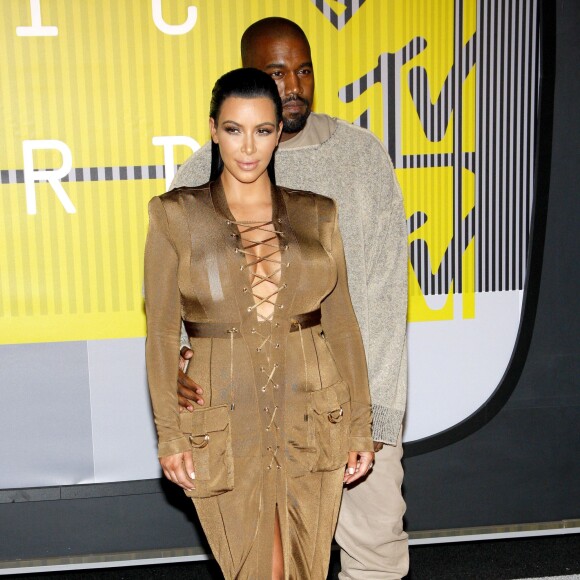 Kim Kardashian (enceinte) et Kanye West - Soirée des MTV Video Music Awards à Los Angeles le 30 aout 2015. © CPA/Bestimage