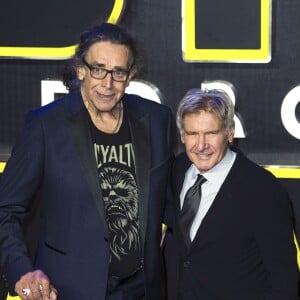 Peter Mayhew et Harrison Ford à Londres le 16 décembre 2015.