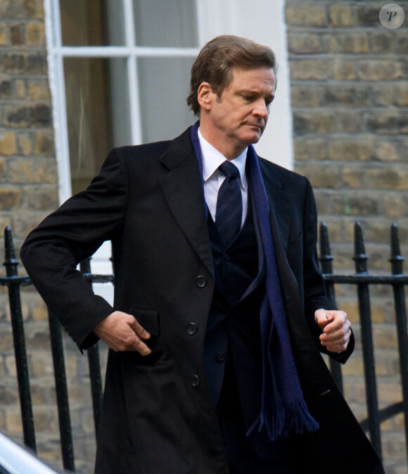 Colin Firth sur le tournage de "Bridget Jones 3" à Londres le 8 octobre 2015