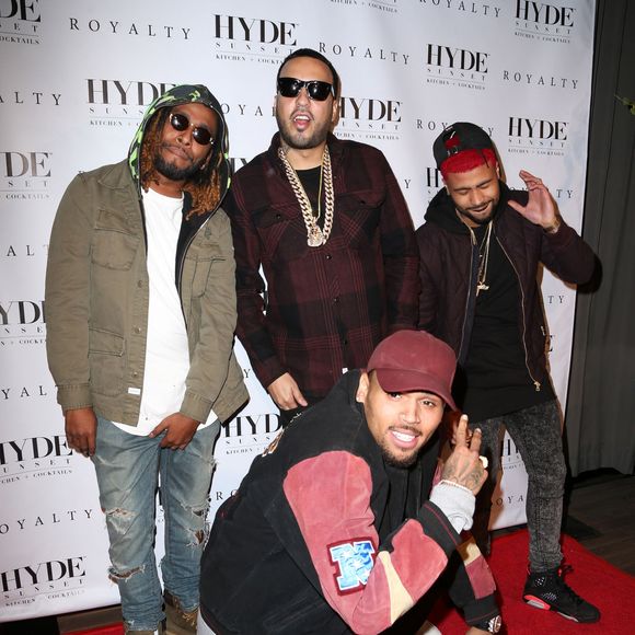 French Montana, Kid Red et Chris Brown à Los Angeles, le 15 décembre 2015.