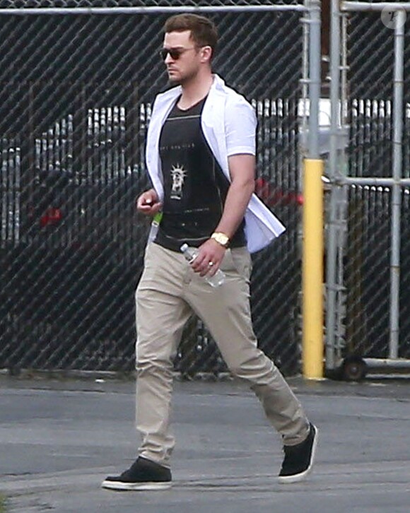 Exclusif - Justin Timberlake à la sortie d'un studio d'enregistrement à Los Angeles, le 2015