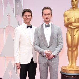 Neil Patrick Harris et son mari David Burtka - People à la 87ème cérémonie des Oscars à Hollywood le 22 février 2015
