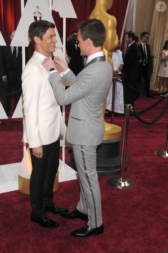 David Burtka et son mari Neil Patrick Harris - People à la 87ème cérémonie des Oscars à Hollywood, le 22 février 2015.