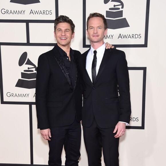 Neil Patrick Harris et son mari David Burtka - 57ème soirée annuelle des Grammy Awards au Staples Center à Los Angeles, le 8 février 2015.