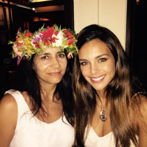 Marine Lorphelin et sa mère, le 25 décembre 2015 à Tahiti.