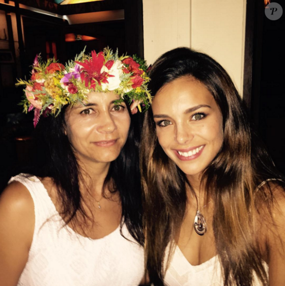 Marine Lorphelin et sa mère, le 25 décembre 2015 à Tahiti.