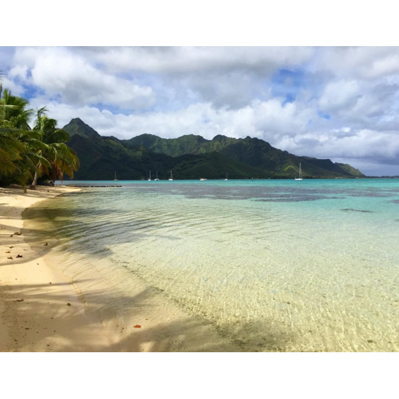 Marine Lorphelin et sa mère, le 25 décembre à Tahiti.