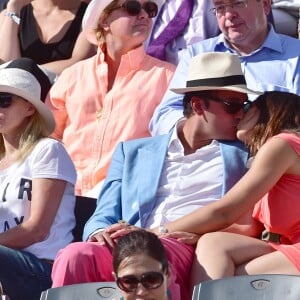 Marion Bartoli et son compagnon - People dans les tribunes lors de la finale des Internationaux de tennis de Roland-Garros à Paris, le 7 juin 2015.