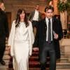 Exclusif - Mariage du chef étoilé Yannick Alléno et de l'artiste Laurence Bonnel à la mairie du 8ème arrondissement de Paris, le 18 décembre 2015.