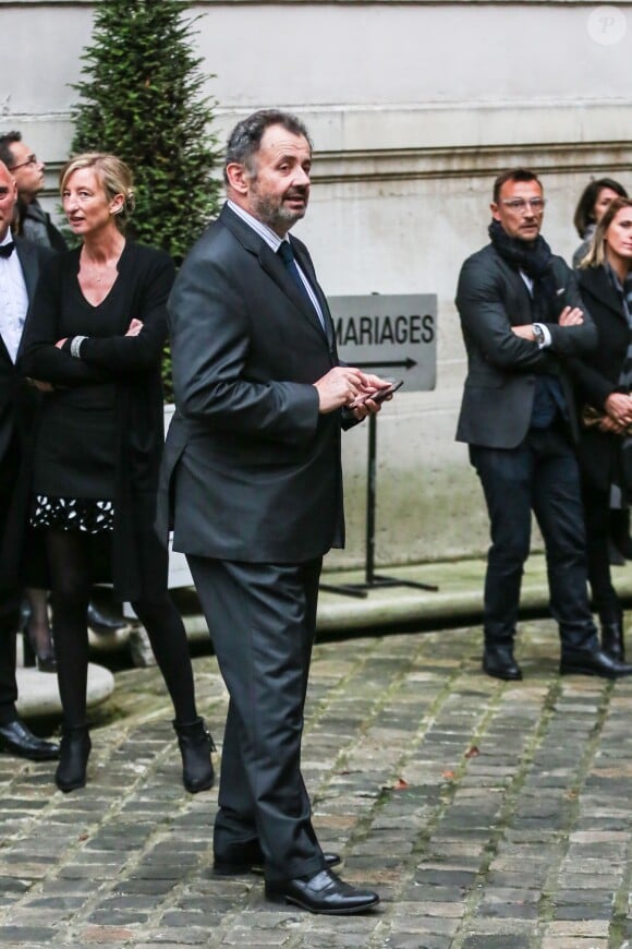 Exclusif - Guillaume Sarkozy - Mariage du chef étoilé Yannick Alléno et de l'artiste Laurence Bonnel à la mairie du 8ème arrondissement de Paris, le 18 décembre 2015.