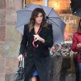 Exclusif - Caitlyn Jenner se promène, sous la pluie, dans les rues de New York, le 10 novembre 2015.