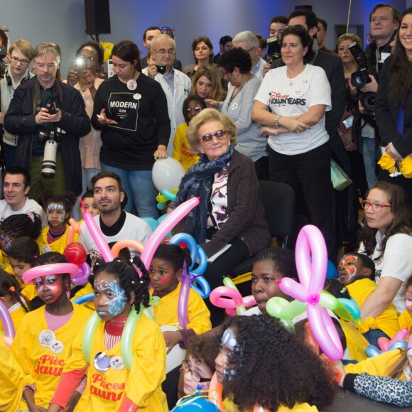 Bernadette Chirac (présidente de la Fondation Hôpitaux de Paris-Hôpitaux de France) - Lancement de la 27ème édition de l'Opération Pièces Jaunes au centre hospitalier (hôpital Delafontaine) de Saint-Denis, le 6 janvier 2015.06/01/2016 - Saint-Denis