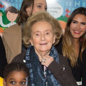 Bernadette Chirac (présidente de la Fondation Hôpitaux de Paris-Hôpitaux de France) - Lancement de la 27ème édition de l'Opération Pièces Jaunes au centre hospitalier (hôpital Delafontaine) de Saint-Denis, le 6 janvier 2015.06/01/2016 - Saint-Denis