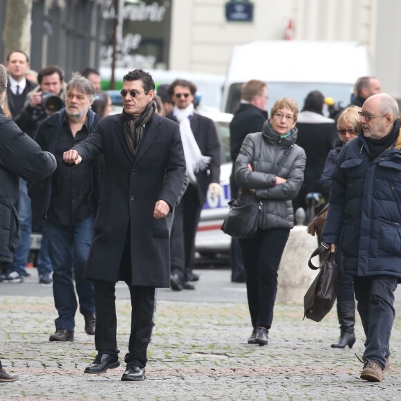 Marc Lavoine - Obsèques de Michel Delpech en l'église Saint-Sulpice à Paris, le 8 janvier 2016