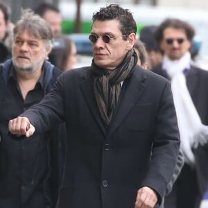 Marc Lavoine - Obsèques de Michel Delpech en l'église Saint-Sulpice à Paris, le 8 janvier 2016.