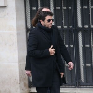 Patrick Bruel - Obsèques de Michel Delpech en l'église Saint-Sulpice à Paris, le 8 janvier 2016.