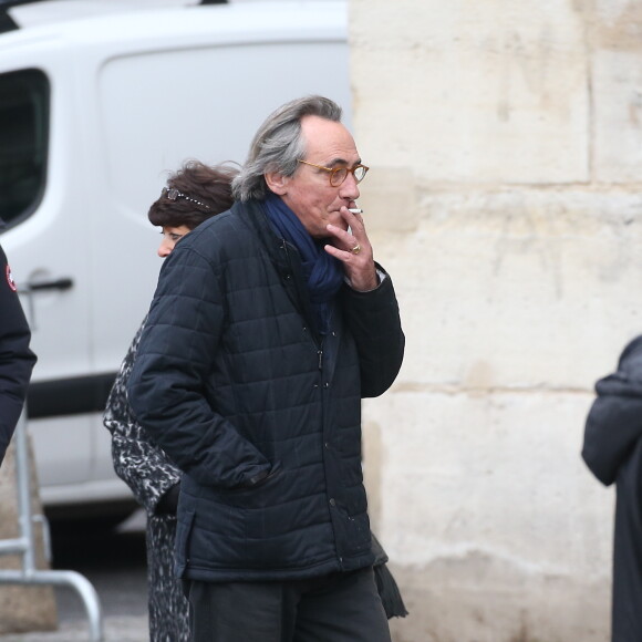 Philippe Lavil - Obsèques de Michel Delpech en l'église Saint-Sulpice à Paris, le 8 janvier 2016.