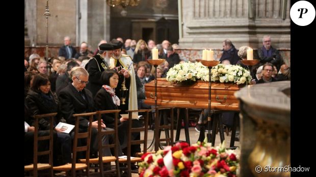 Obsèques de Michel Delpech en l&#039;église Saint-Sulpice à Paris, le 8 janvier 2016.