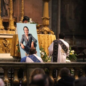 Obsèques de Michel Delpech en l'église Saint-Sulpice à Paris, le 8 janvier 2016.